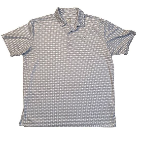 Callaway Opti Dri Mens Polo Golf Short Sleeve Shirt Size Large Light Blue White - Picture 1 of 8